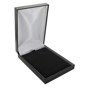 Leatherette necklace jewellery box with gold edging