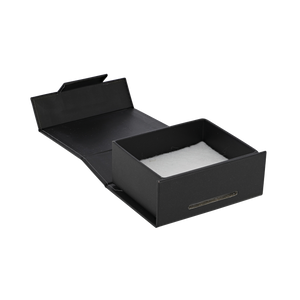 Folding recycled black ring jewellery box