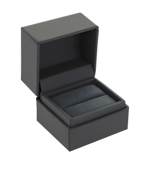 Grey recycled ring, earring or cufflink box with a soft touch finish and hard sleeve