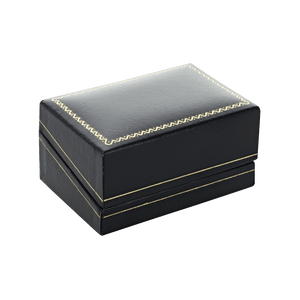 Classic Black Leatherette Double Ring Box