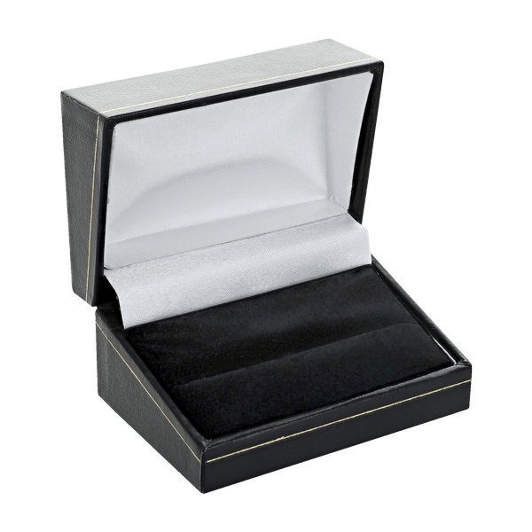 Classic Black Leatherette Double Ring Box