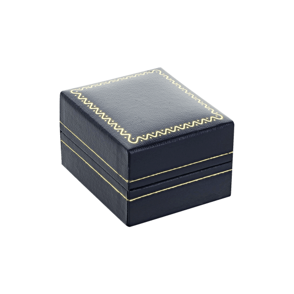 Classic Blue Leatherette Earring Box 