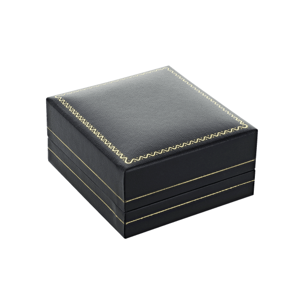 Classic black large earring leatherette jewellery box