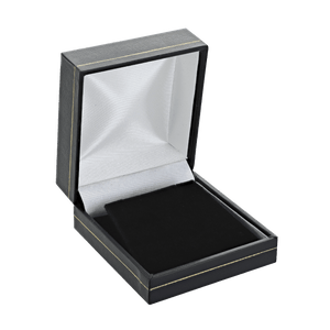 Classic black large earring leatherette jewellery box