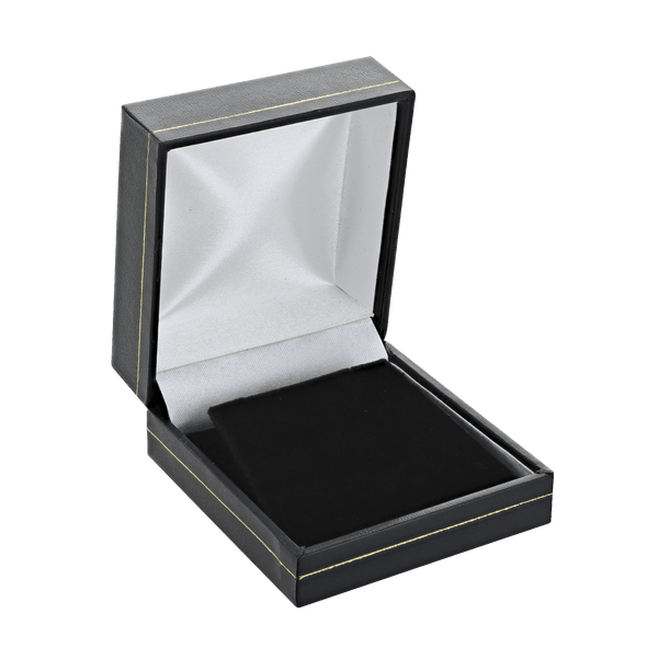 Classic black large earring leatherette jewellery box