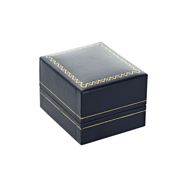 Classic Blue Leatherette Ring Box