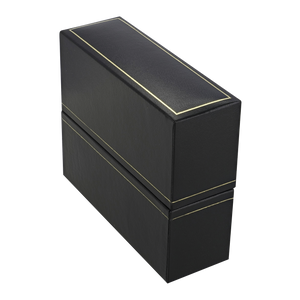 Leatherette bangle jewellery box with gold edging