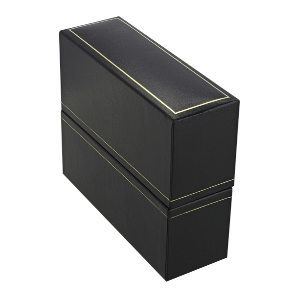 Leatherette bangle jewellery box with gold edging