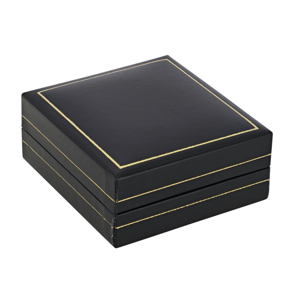 Leatherette earring jewellery box with gold edging