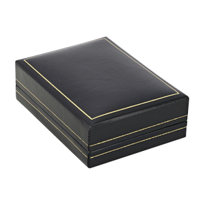 Leatherette pendant jewellery box with gold edging