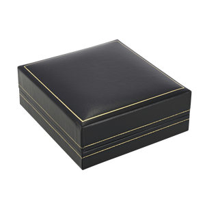 Leatherette universal jewellery box with gold edging