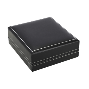 Leatherette universal jewellery box with silver edging