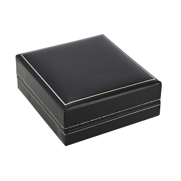 Leatherette universal jewellery box with silver edging