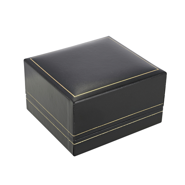 Leatherette watch or bangle jewellery box with gold edging
