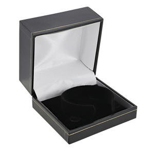 Leatherette watch or bangle jewellery box with gold edging