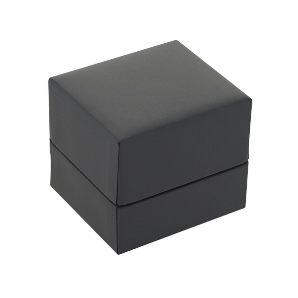 Grey recycled ring, earring or cufflink box with a soft touch finish and hard sleeve